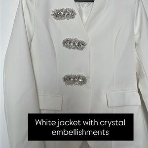 White Jacket with Crystal Embellishments